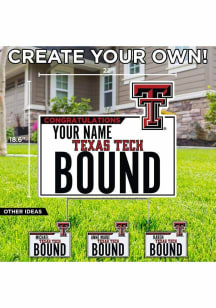 Texas Tech Red Raiders Personalized School Bound Yard Sign - White
