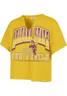 47 Arizona State Sun Devils Womens Gold Win Big Short Sleeve T-Shirt