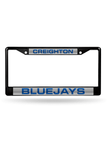 Creighton Bluejays Black Chrome Laser License Plate Frame - Blue