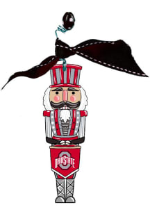 Ohio State Buckeyes Ceramic Nutcracker Ornament - Scarlet Red