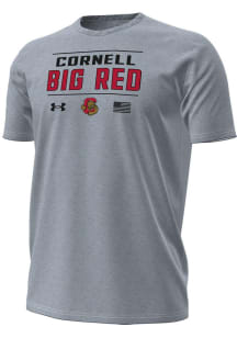Under Armour Cornell Big Red Grey Printed Team Graphic Performance Short Sleeve T Shirt