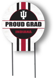 Indiana Hoosiers KH Sports Fan 20x20 Circle Yard Sign with Stakes Proud Grad Yard Sign - White