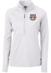 Cutter and Buck New York Red Bulls Womens White Adapt Eco Qtr Zip Pullover