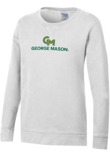 Gear For Sports George Mason University Youth White Fleece Long Sleeve Crew Sweatshirt