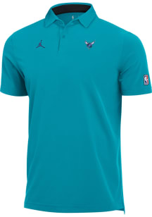 Nike Charlotte Hornets Mens Teal Primary Logo Short Sleeve Polo