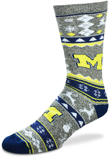 Michigan Wolverines Ugly Sweater Mens Crew Socks