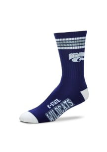 K-State Wildcats Duece Four Stripe Mens Crew Socks