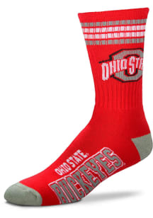 Ohio State Buckeyes Duece Four Stripe Mens Crew Socks