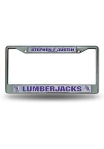 SFA Lumberjacks Decal Chrome License Plate Frame - Silver
