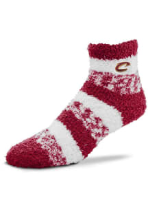 Cleveland Cavaliers Pro Stripe Fuzzy Womens Quarter Socks