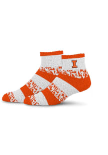 Illinois Fighting Illini Pro Stripe Fuzzy Classic Womens Quarter Socks