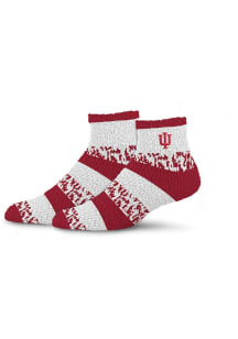 Indiana Hoosiers Sleepsoft Fuzzy Womens Quarter Socks