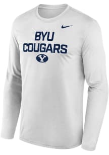 Nike BYU Cougars White Legend Arch Mascot Long Sleeve T-Shirt