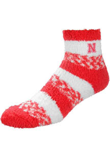 Nebraska Cornhuskers Stripe Womens Quarter Socks