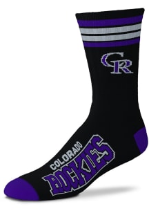 Colorado Rockies 4 Stripe Duece Mens Crew Socks