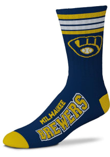 Milwaukee Brewers 4 Stripe Duece Mens Crew Socks