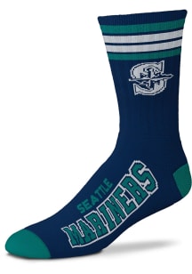 Seattle Mariners 4 Stripe Duece Mens Crew Socks