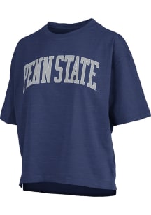Pressbox Penn State Nittany Lions Womens Navy Blue Banner Elk Jersey Short Sleeve T-Shirt