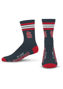 St Louis Cardinals 4 Stripe Duece Mens Crew Socks