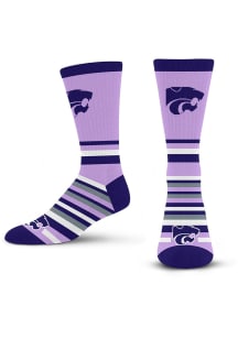 K-State Wildcats Lotta Stripe Mens Crew Socks