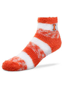 Illinois Fighting Illini Pro Stripe Fuzzy Womens Quarter Socks