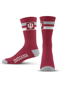 Indiana Hoosiers Red 2 Stripe Youth Crew Socks