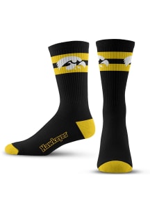 Iowa Hawkeyes 2 Stripe Mens Crew Socks