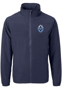 Cutter and Buck Vancouver Whitecaps FC Mens Navy Blue Charter Eco Light Weight Jacket