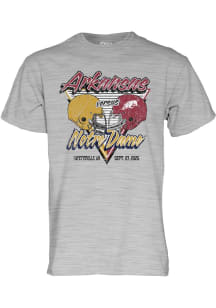 Blue 84 Arkansas Razorbacks Grey Football vs Notre Dame Fighting Irish Short Sleeve T Shirt
