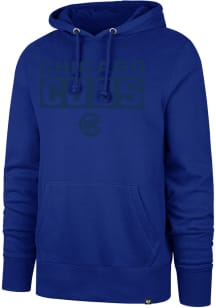47 Chicago Cubs Mens Blue Iced Framework Headline Long Sleeve Hoodie