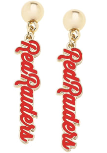 Texas Tech Red Raiders Enamel Script Womens Earrings