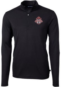 Cutter and Buck Toronto FC Mens Black Virtue Eco Pique Big and Tall Qtr Zip