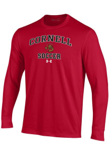 Under Armour Cornell Big Red Red Soccer Performance Long Sleeve T Shirt