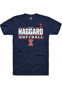 Ellie Haggard  Illinois Fighting Illini Navy Blue Rally NIL Stacked Box Short Sleeve T Shirt