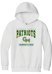 Summit Sportswear George Mason University Youth White Wrestling Long Sleeve Hoodie