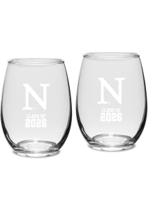 Northwestern Wildcats Class of 2026 Stemless Wine Set Stemless Wine Glass - White