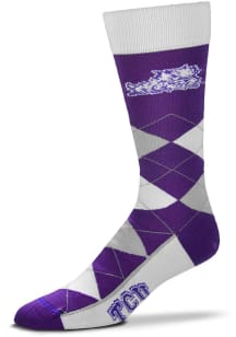 TCU Horned Frogs Calf Logo Mens Argyle Socks
