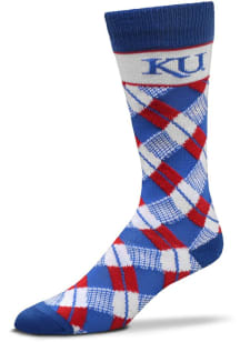 Kansas Jayhawks Plaid Mens Argyle Socks