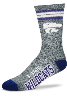 K-State Wildcats Marbled 4 Stripe Deuce Mens Crew Socks