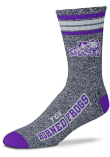 TCU Horned Frogs Marbled 4 Stripe Deuce Mens Crew Socks