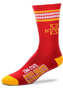 Iowa State Cyclones Red 4 Stripe Deuce Youth Crew Socks