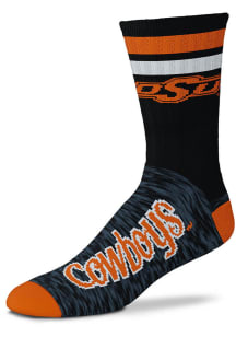 Oklahoma State Cowboys Black Script Mens Crew Socks