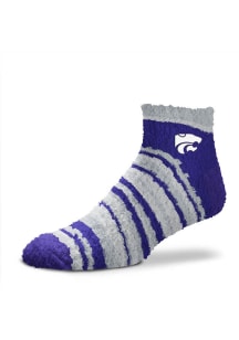 K-State Wildcats Muchas Rayas Fuzzy Womens Quarter Socks
