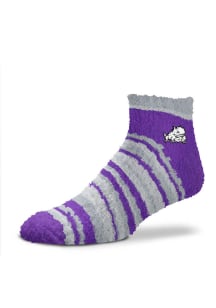 TCU Horned Frogs Muchas Rayas Fuzzy Womens Quarter Socks