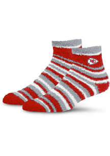 Kansas City Chiefs Muchas Rayas Fuzzy Womens Quarter Socks