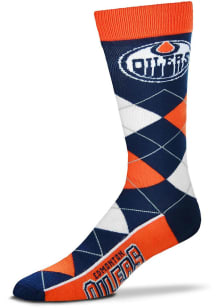 Edmonton Oilers Team Logo Mens Argyle Socks