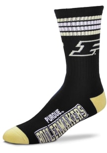 Purdue Boilermakers Black 4 Stripe Deuce YTH Youth Crew Socks