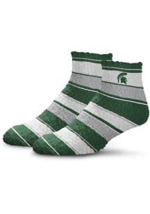 Michigan State Spartans Skip Stripe Womens Quarter Socks