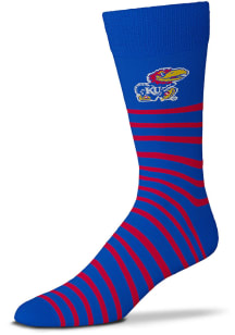 Kansas Jayhawks Thin Stripe Mens Dress Socks