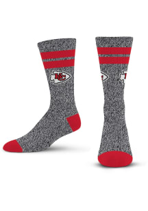 Kansas City Chiefs Two Stripe Marbled Mens Quarter Socks